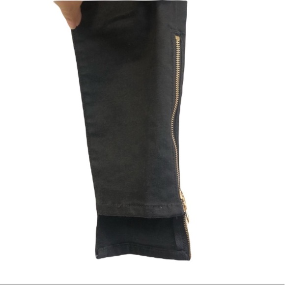 Frame Denim Le Skinny De Jeanne Black Gold Zipper Legs 24 - Picture 6 of 13
